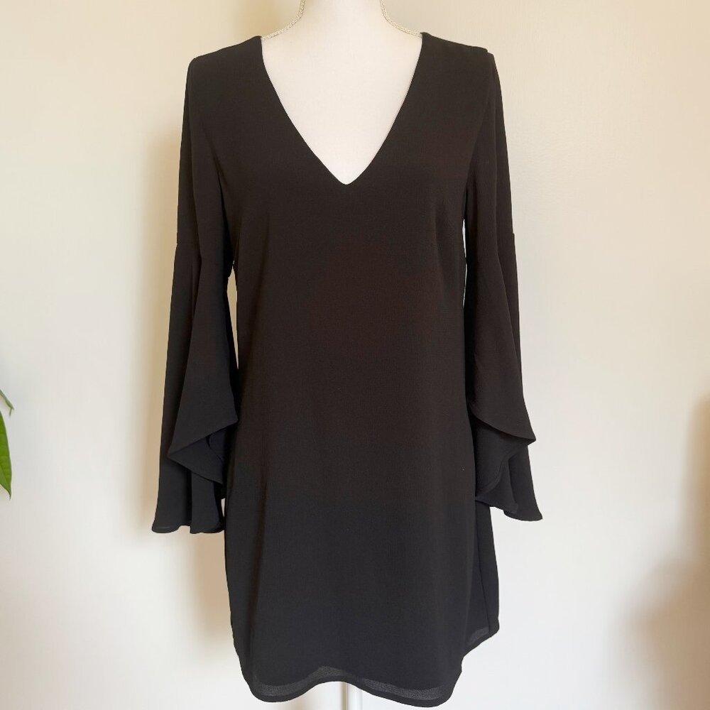 Y2K Bebe Little Black Dress – Fluted Sleeve Mini - Picture 2 of 12